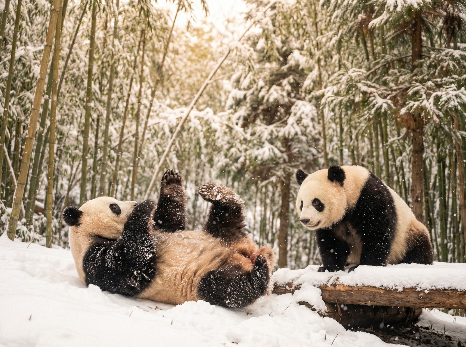 母狗熊猫与北极熊视频